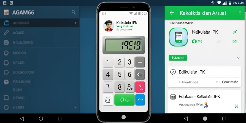 Screenshot AGAM66 menunjukkan antarmuka Kalkulator IPK yang sederhana.