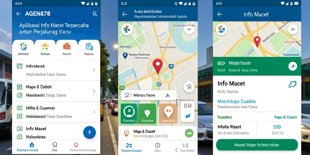 Tampilan antarmuka AGEN878 dengan peta info kemacetan yang jelas.