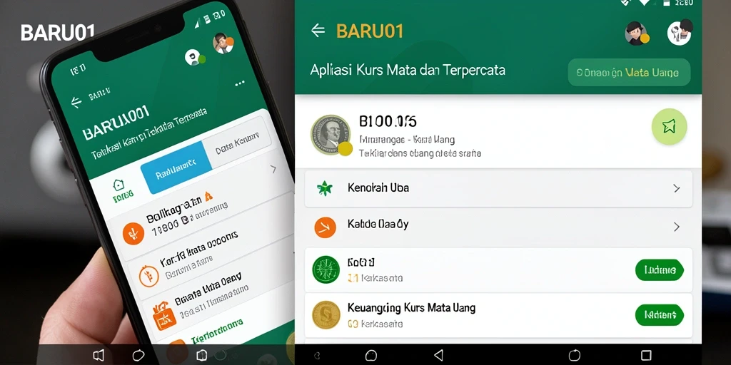 Tampilan antarmuka aplikasi BARU01 dengan fitur Kurs Mata Uang.