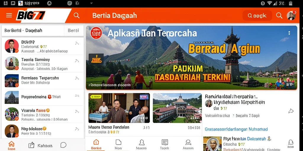 Tampilan antarmuka aplikasi BIG77 yang menarik dan informatif.