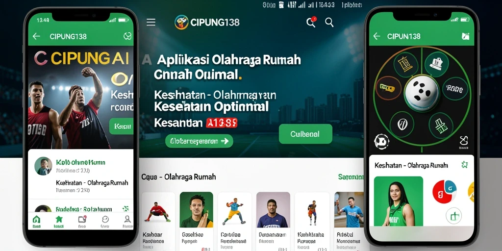 Tampilan antarmuka pengguna dari aplikasi Olahraga Rumah yang menarik.