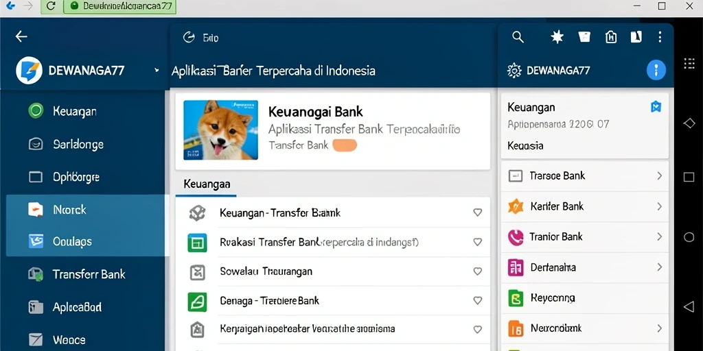 Tampilan antarmuka DEWANAGA77 memudahkan proses Transfer Bank.