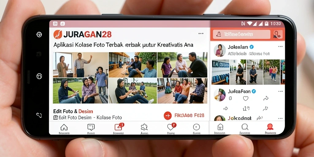 Tampilan antarmuka JURAGAN28 untuk membuat kolase foto yang menarik.